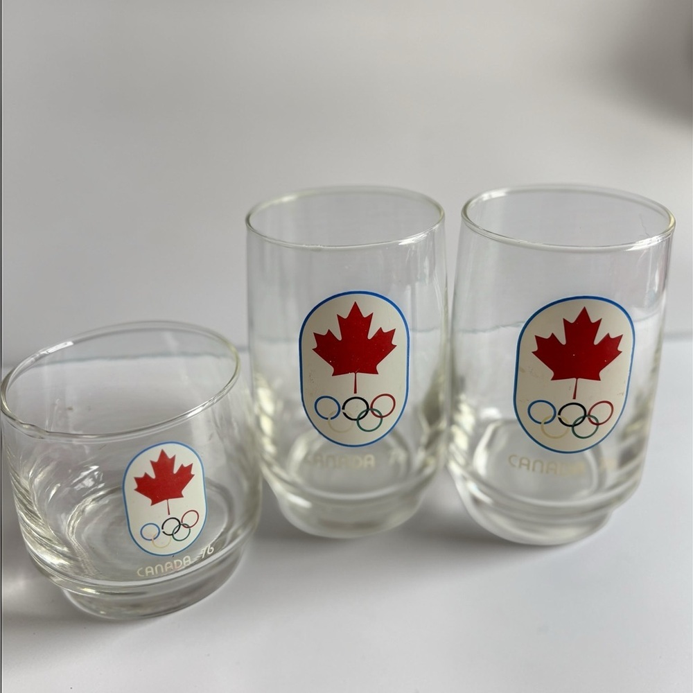 Vintage Canada 76 Olympic Glasses Set Montreal Olympics